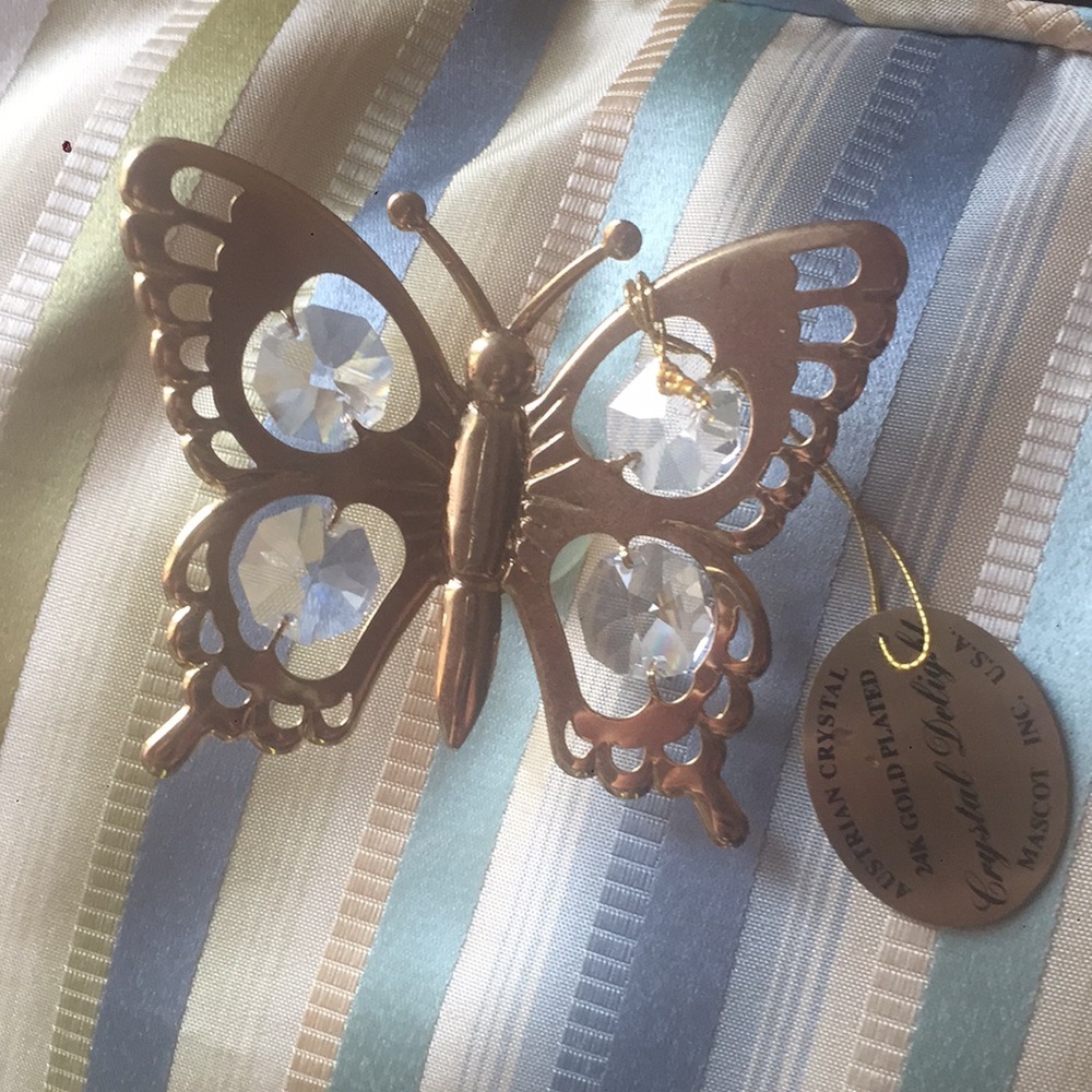 Australian Crystal butterfly gold suction window